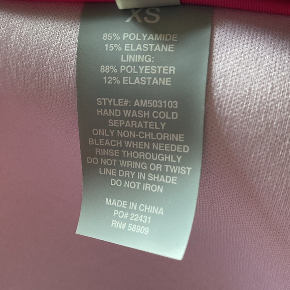 NWT Halter tie bandeau swimsuit top, size XS, Antonio Melani, bright pink - Picture 3 of 4